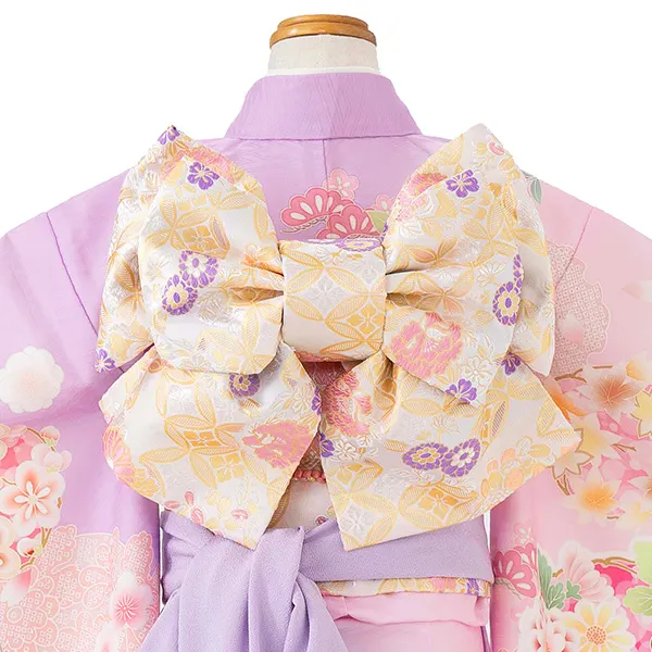 七五三レンタル(7歳女児結び帯)式部浪漫 藤色 雪輪 Z794
