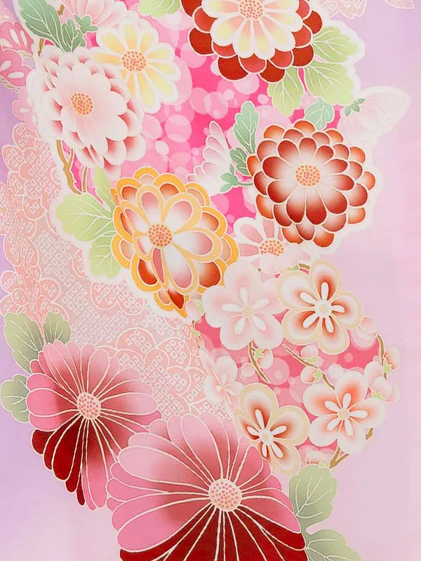 七五三レンタル(7歳女児結び帯)式部浪漫 藤色 雪輪 Z794