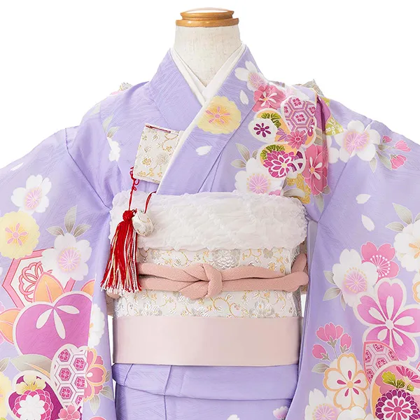 七五三レンタル(7歳女児結び帯)藤色 四季花  Z795