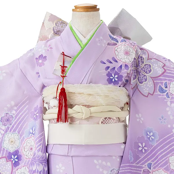七五三レンタル(7歳女児結び帯) 紫 辻が花 Z804