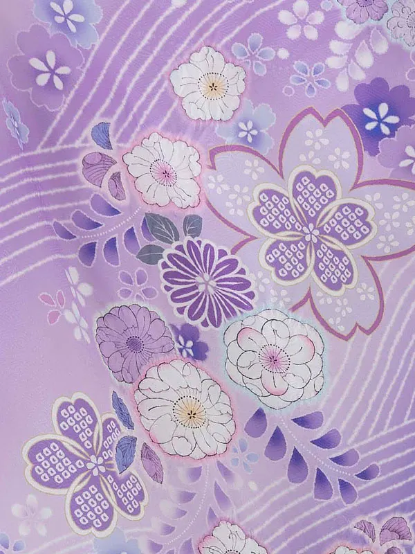 七五三レンタル(7歳女児結び帯) 紫 辻が花 Z804