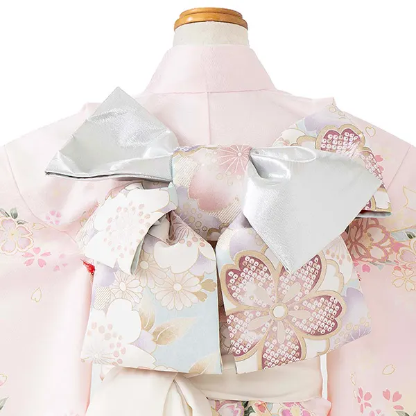 七五三レンタル(7歳女児結び帯) ピンク 桜にまり Z805