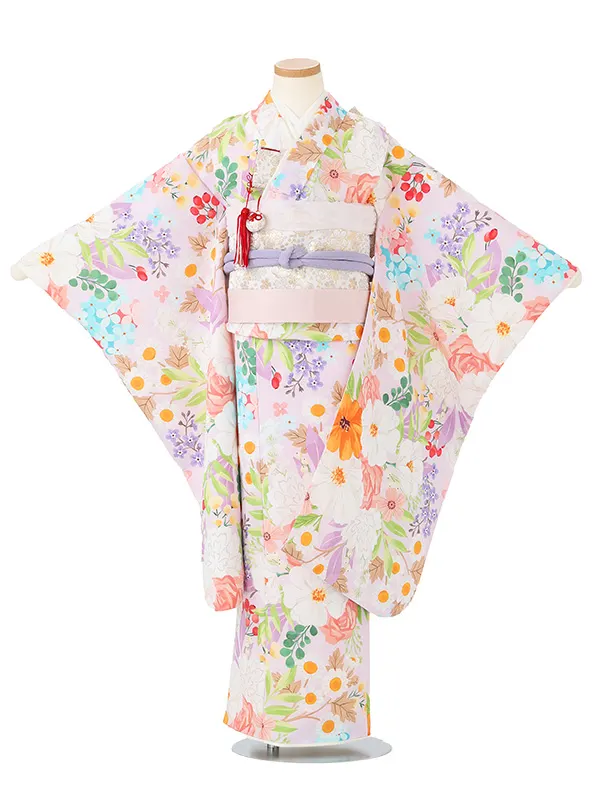 七五三レンタル(7歳女児結び帯)淡紫 洋花 Z816