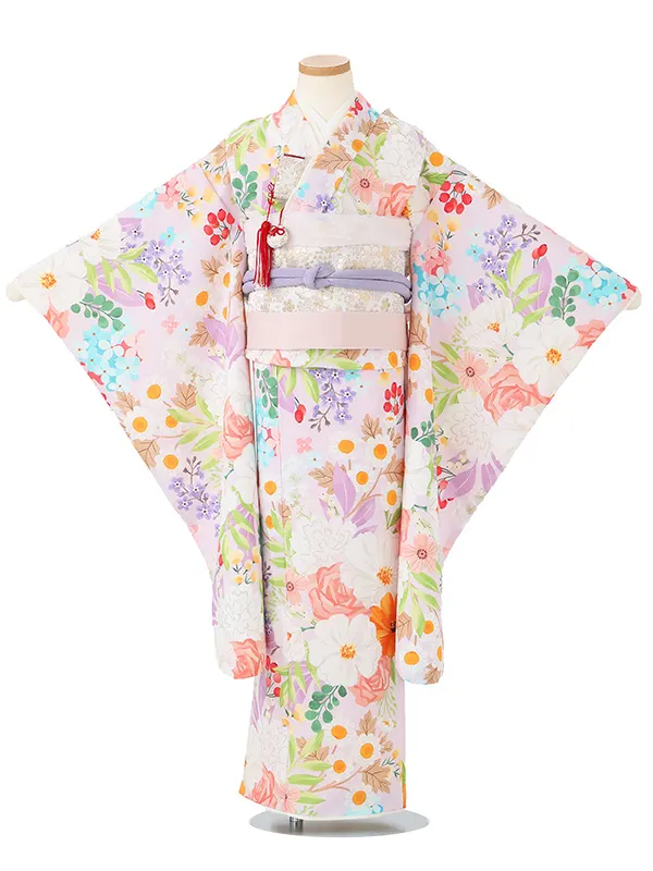 七五三レンタル(7歳女児結び帯)淡紫 洋花 Z816