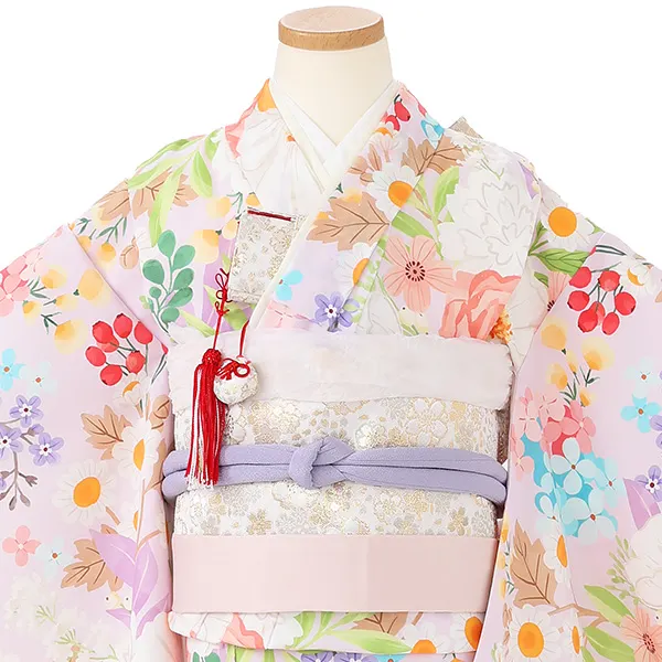 七五三レンタル(7歳女児結び帯)淡紫 洋花 Z816