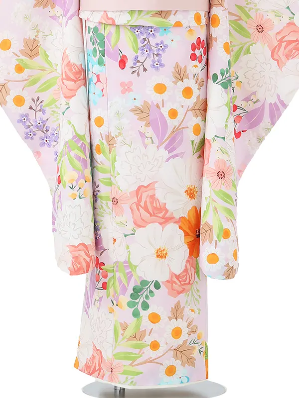 七五三レンタル(7歳女児結び帯)淡紫 洋花 Z816