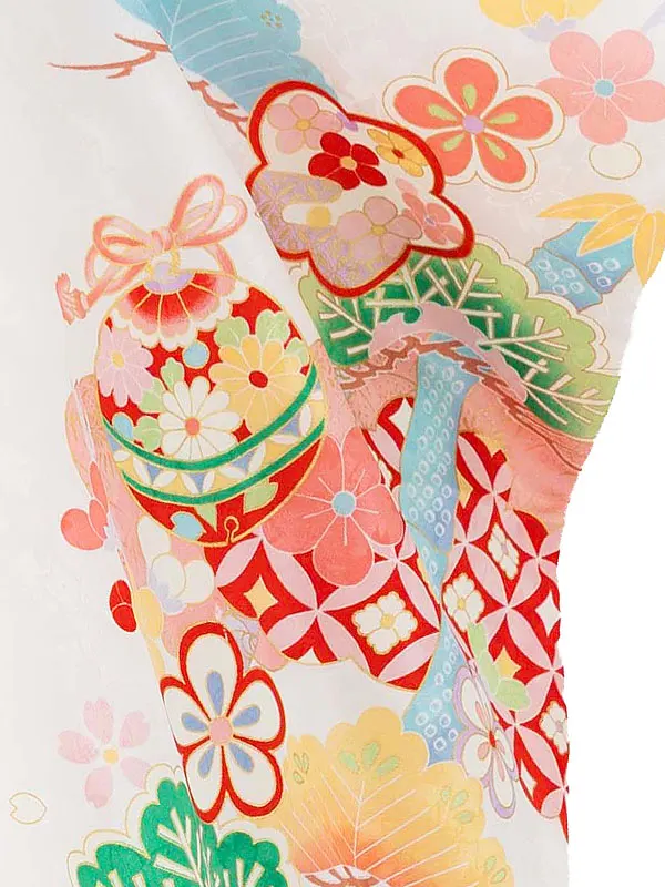 七五三レンタル(7歳女児結び帯)花うさぎ 瑞雲 梅まり Z821