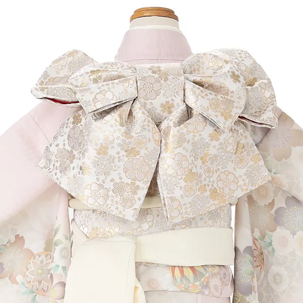七五三レンタル(7歳女児結び帯)薄ピンク まりに桜 Z843