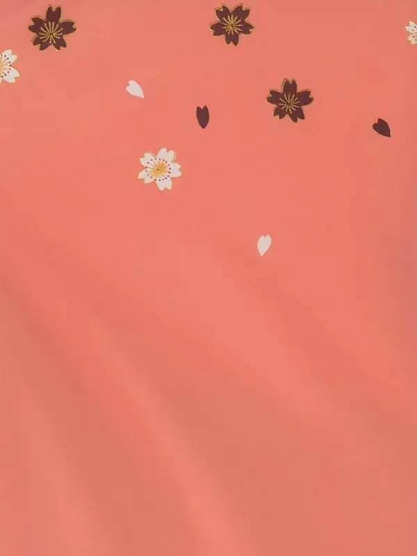 小学生卒業式袴女児 桜子振袖ピンク×エンジ無地桜刺繍 N058