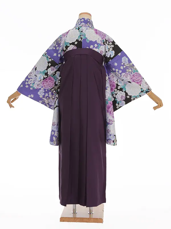 小学生卒業式袴レンタル 紫 薔薇×紫袴 Z370