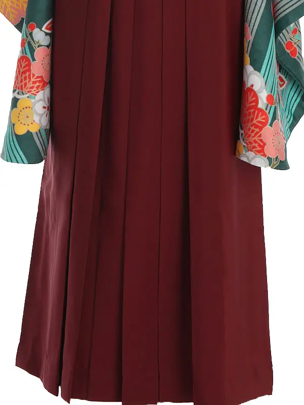 小学生卒業式袴レンタル 緑 松竹梅×えんじ袴 Z376