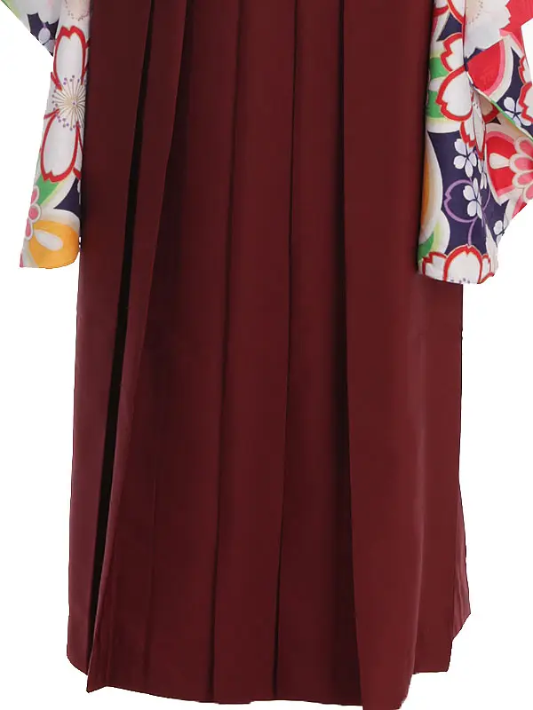 小学生卒業式袴レンタル 青 桜×えんじ袴 Z380