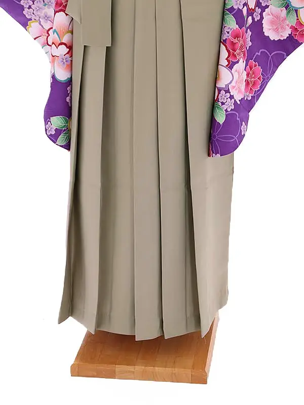 小学生卒業式袴レンタル 紫 桜×茶袴 Z381