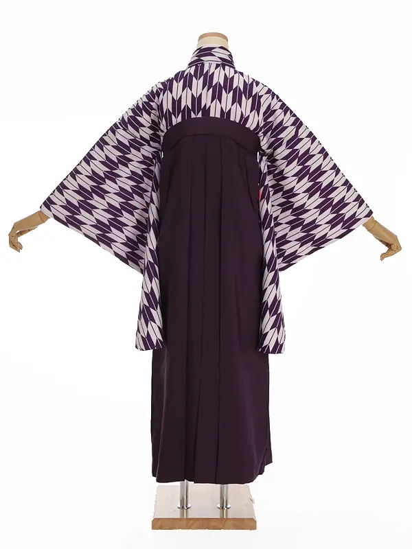 小学生卒業式袴レンタル 紫 矢羽×紫袴 Z387