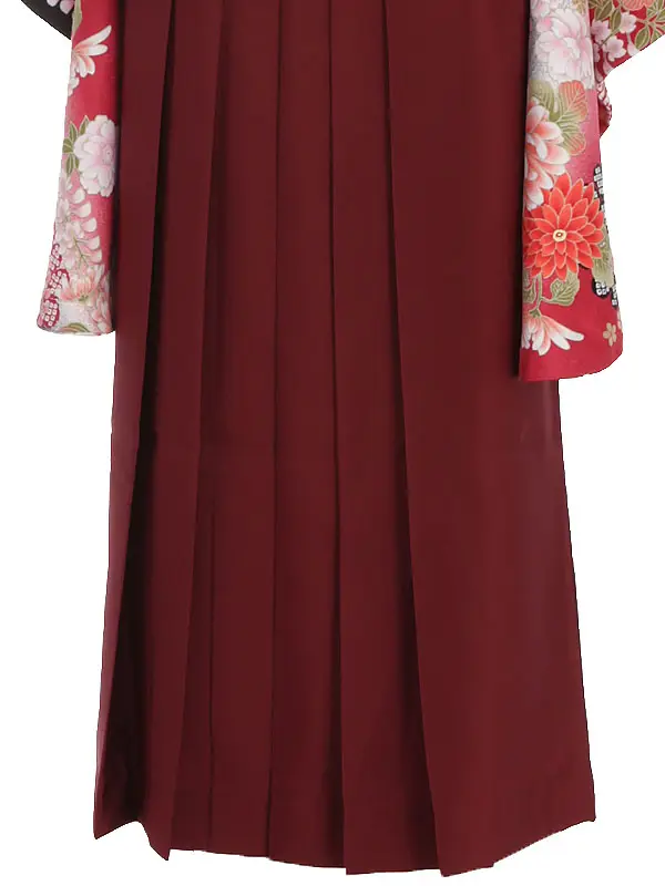 小学生卒業式袴レンタル 赤 ×えんじ袴 Z389