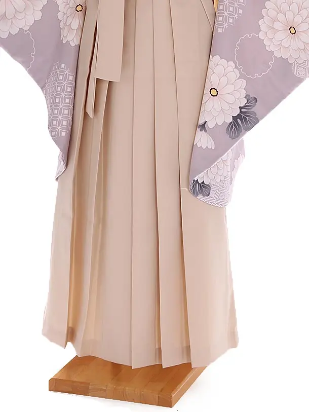 小学生卒業式袴レンタル 紫 菊×ベージュ袴 Z396
