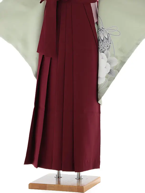 小学生卒業式袴レンタル 緑 芍薬に鞠×えんじ袴 Z401