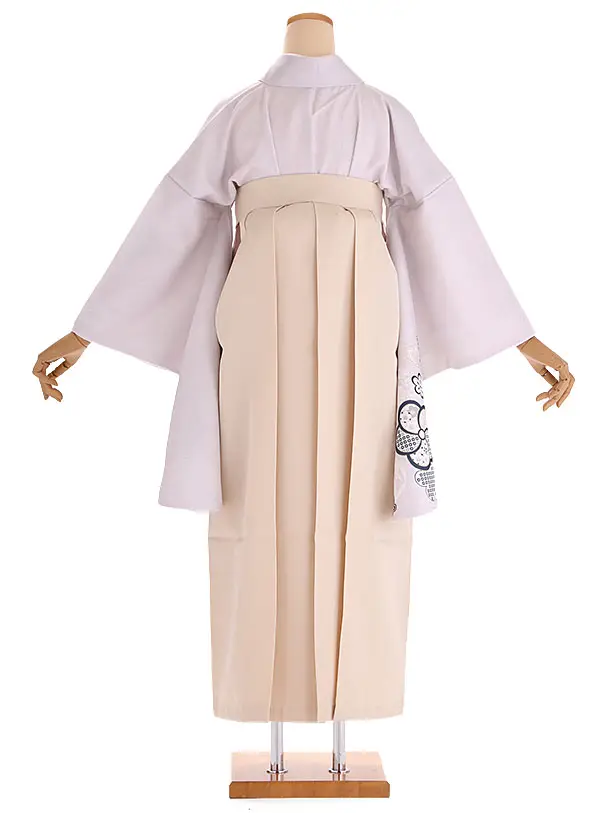 小学生卒業式袴レンタル グレー 梅×ベージュ袴 Z406