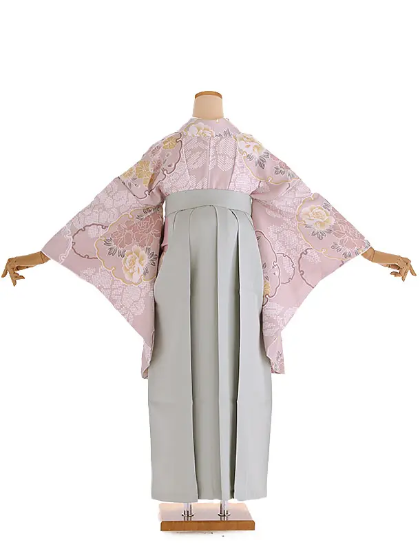 小学生卒業式袴レンタル 紫 華雪輪×緑袴 Z411