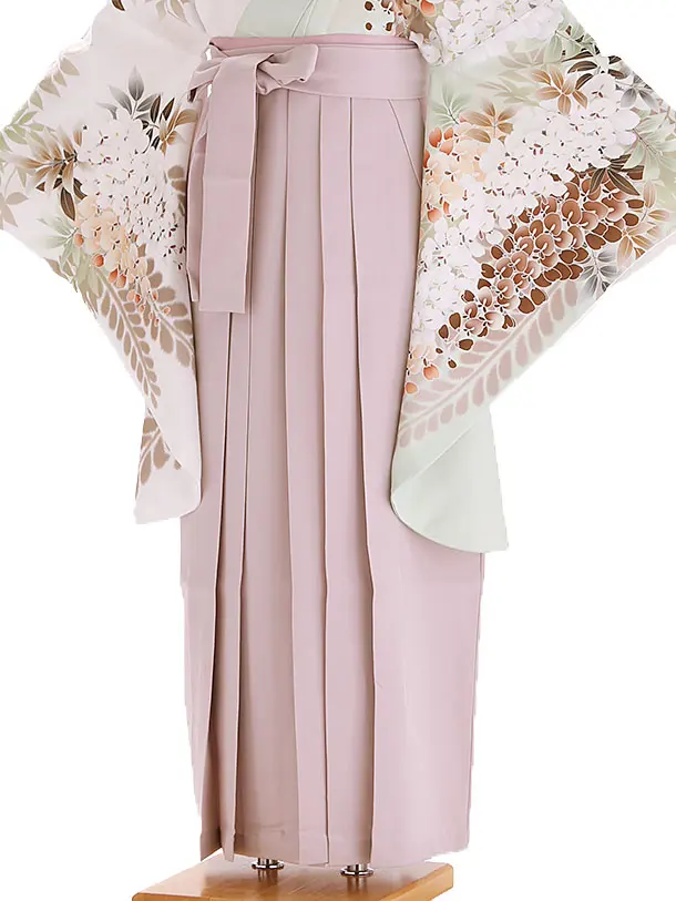 小学生卒業式袴レンタル 緑 藤　片身替わり×ピンク袴 Z414