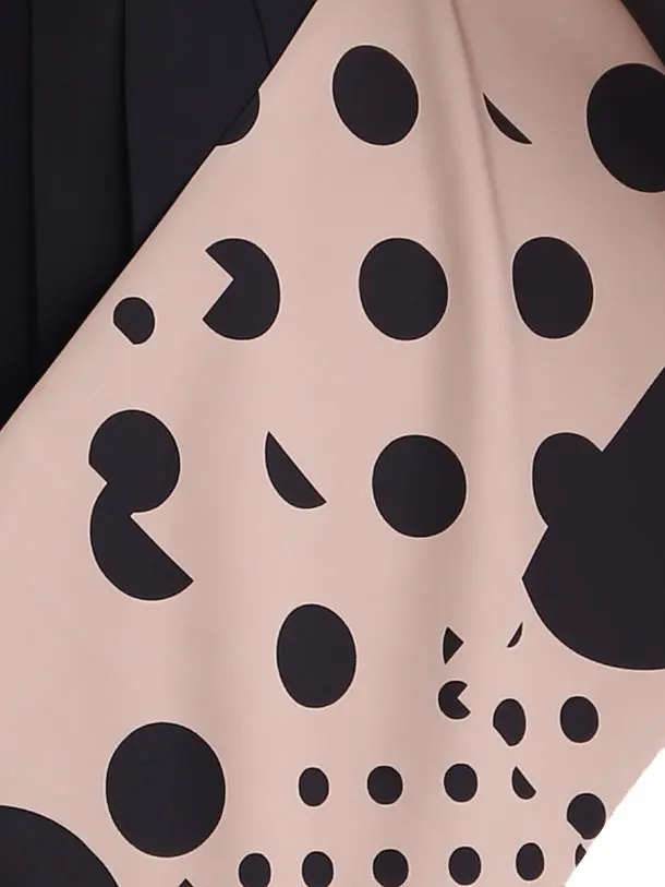 小学生卒業式袴レンタル ベージュ 水玉×黒袴 Z415