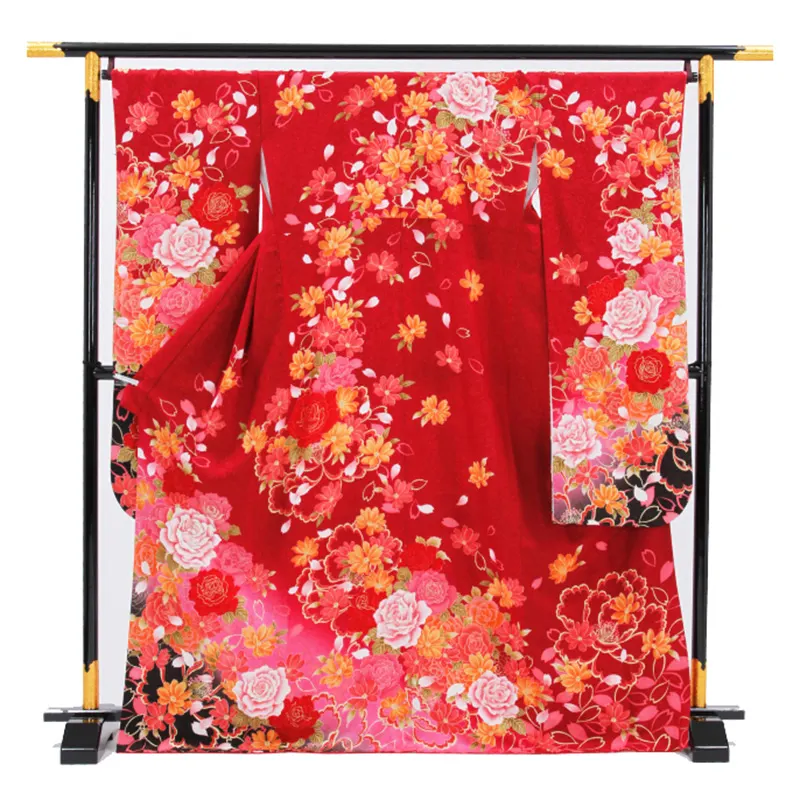 【正絹】卒業式女性袴 振袖袴 赤 薔薇菊/黒袴 0297