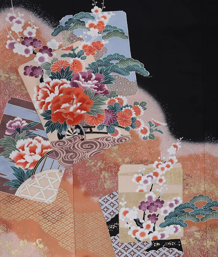 黒留袖 レンタル8AA286 ゆったり 身長150～155ｃｍ