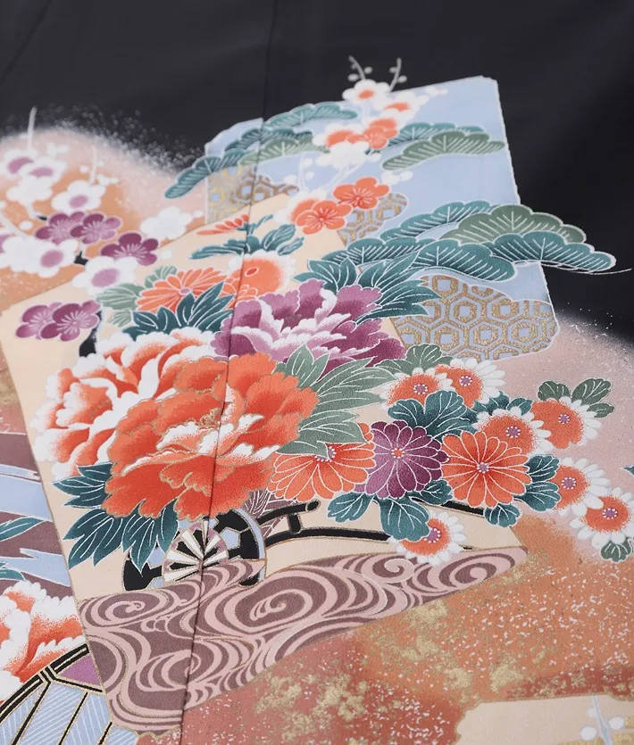 黒留袖 レンタル8AA286 ゆったり 身長150～155ｃｍ