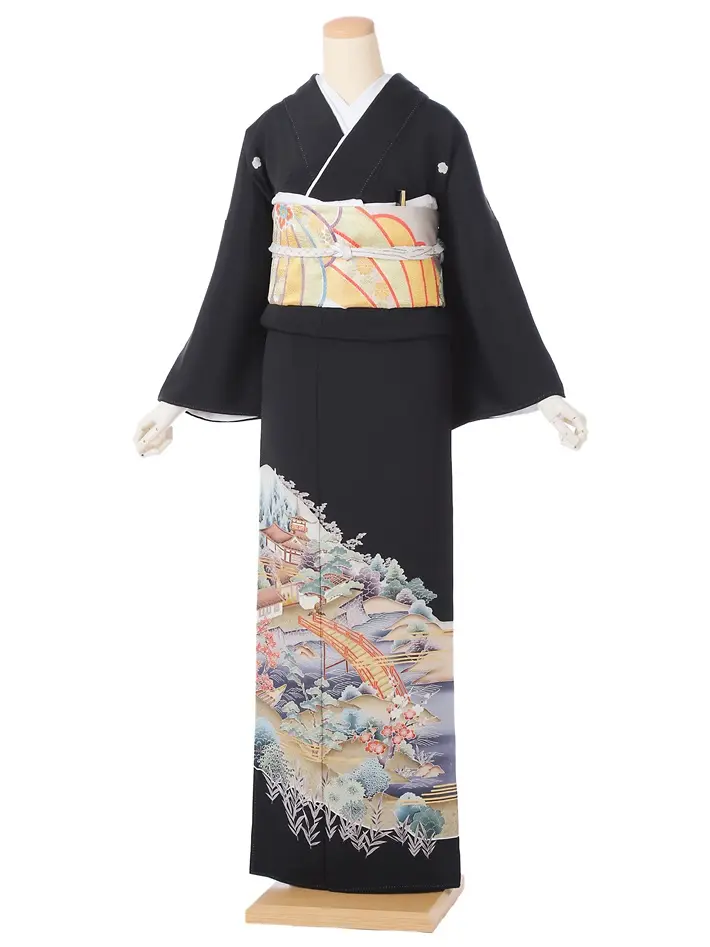 黒留袖 レンタル8AA294 身長155～163ｃｍ