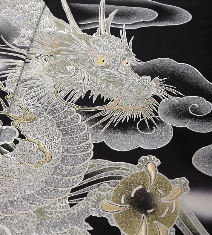 桂由美 黒留袖 雲龍 特選 8AA297