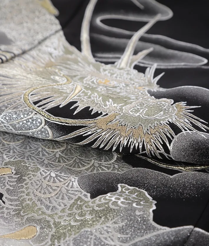 桂由美 黒留袖 雲龍 特選 8AA297