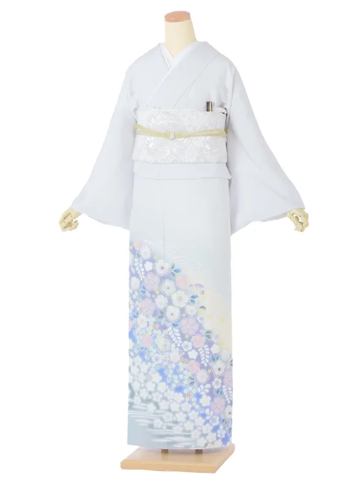 桂由美 色留袖レンタル辻ヶ花 ブルー 8AB123