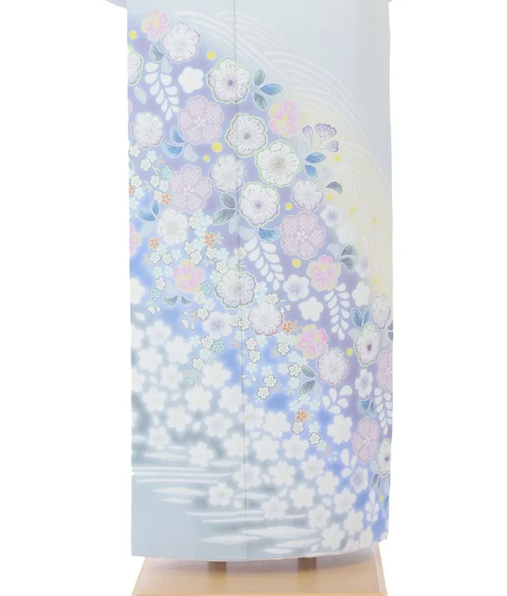 桂由美 色留袖レンタル辻ヶ花 ブルー 8AB123