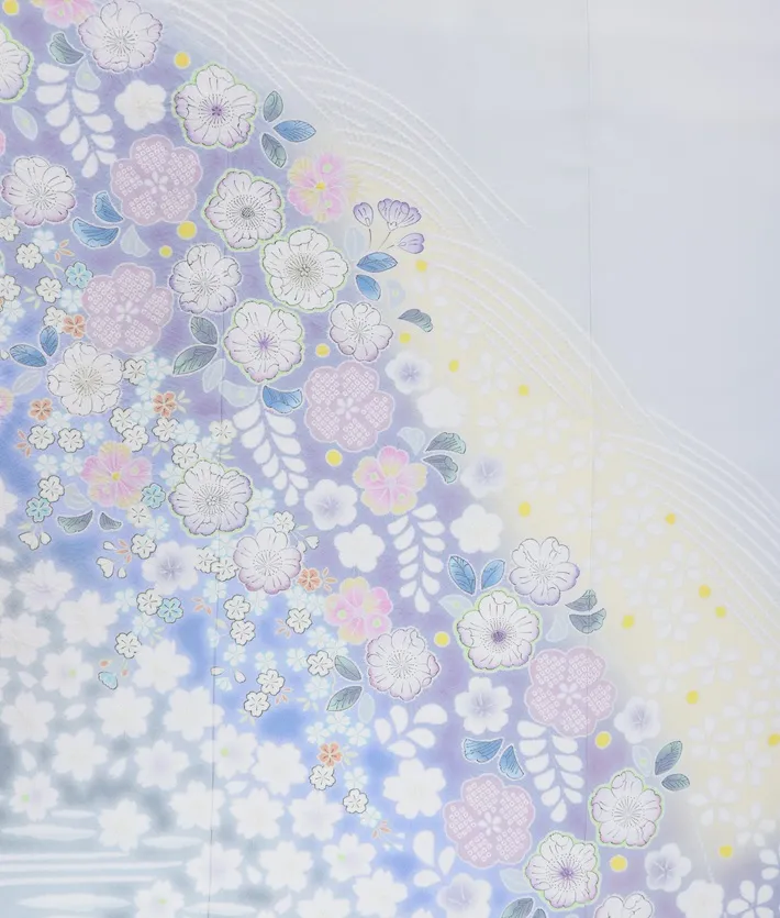 桂由美 色留袖レンタル辻ヶ花 ブルー 8AB123