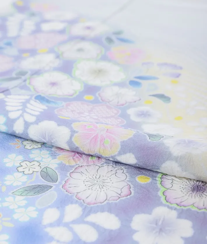 桂由美 色留袖レンタル辻ヶ花 ブルー 8AB123