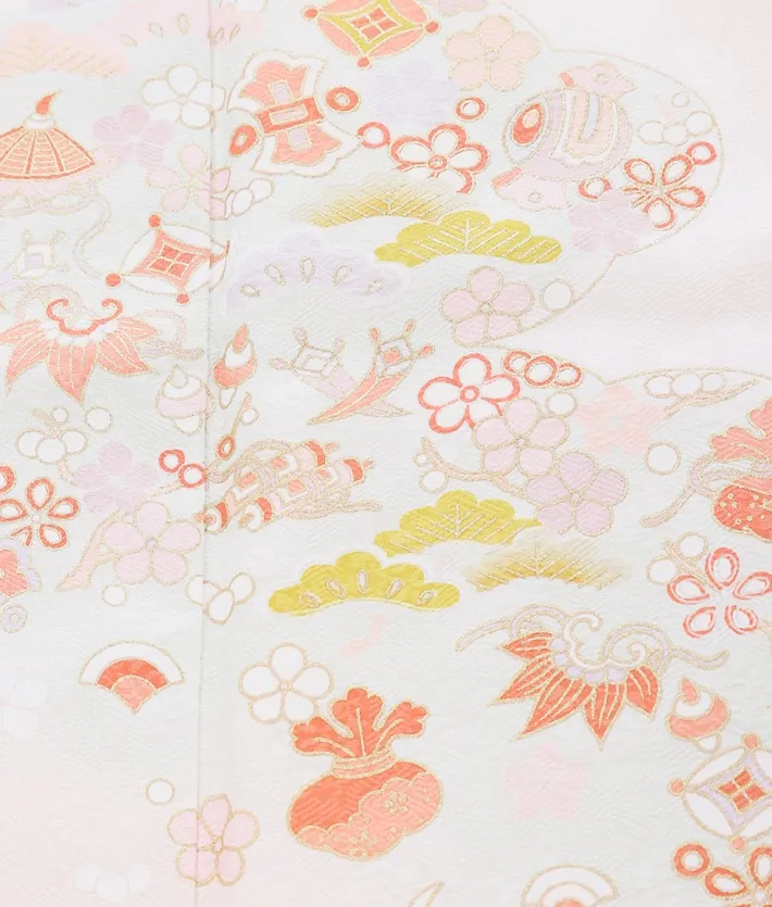 正絹訪問着ﾚ ﾝﾀﾙ ピンク 霞 宝尽くし 8AD632