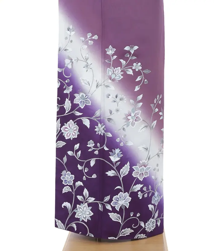 正絹訪問着ﾚ ﾝﾀﾙ 紫 花唐草 粋 8AD633