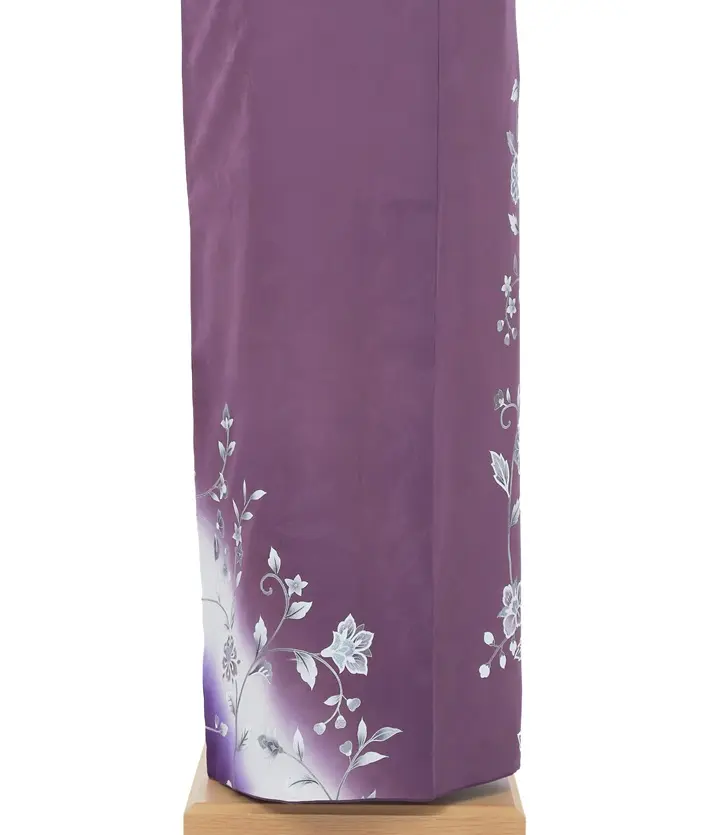 正絹訪問着ﾚ ﾝﾀﾙ 紫 花唐草 粋 8AD633