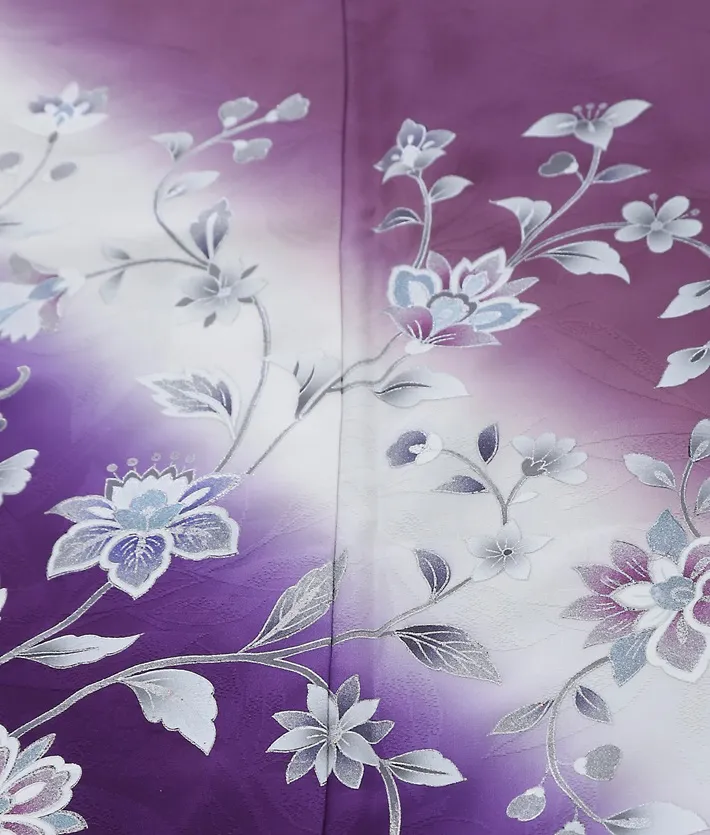 正絹訪問着ﾚ ﾝﾀﾙ 紫 花唐草 粋 8AD633