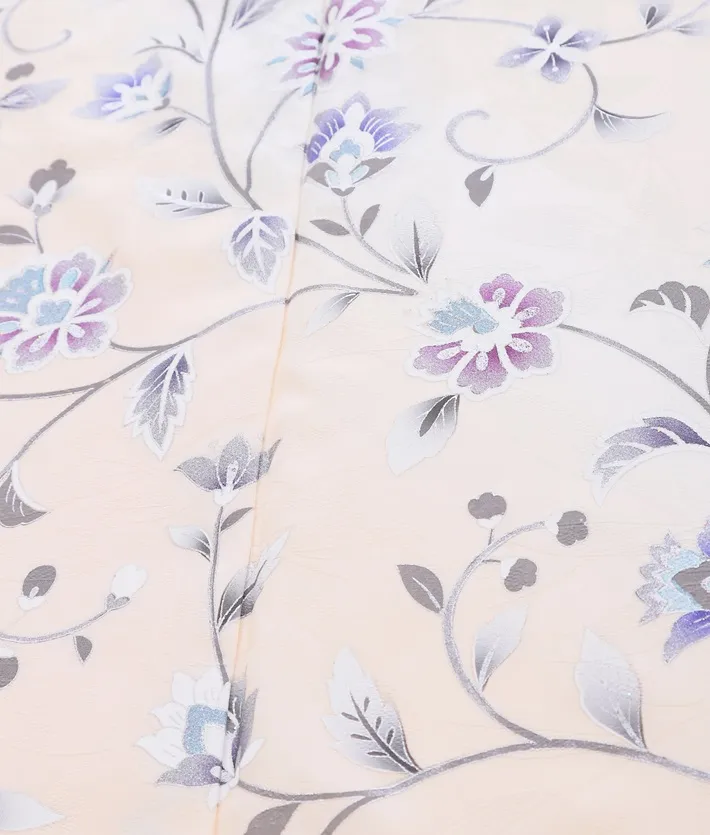 正絹訪問着ﾚ ﾝﾀﾙ ピンクベージュ 花唐草 8AD635