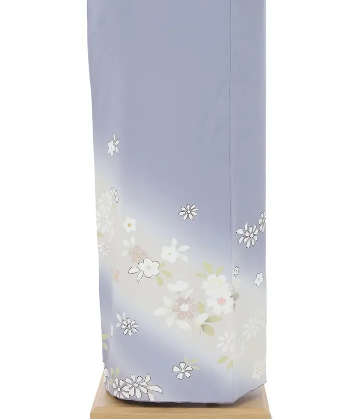 正絹訪問着ﾚ ﾝﾀﾙ 青鼠 古典 斜め暈し 8AD644