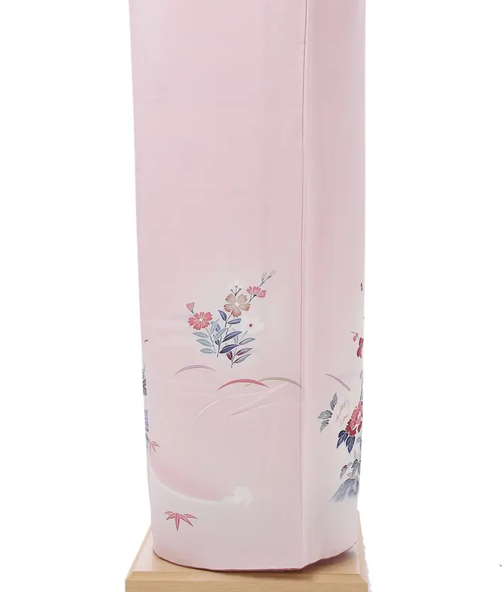 正絹訪問着ﾚ ﾝﾀﾙ ピンク 花車 8AD652