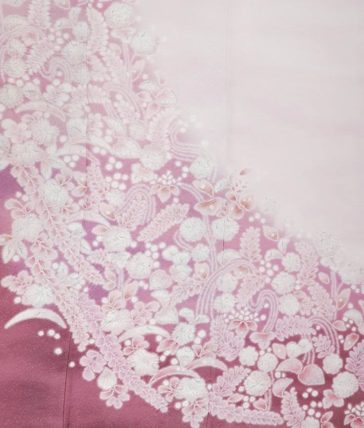 正絹桂由美  訪問着ﾚ ﾝﾀﾙ ピンク ローズ 辻ヶ花 8AD679