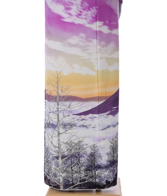 正絹訪問着ﾚ ﾝﾀﾙ 世界文化遺産 あけぼの富士山 8AD686