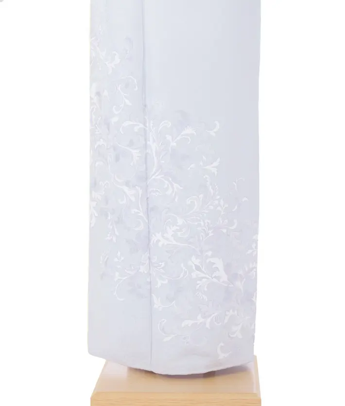 桂由美 訪問着ﾚ ﾝﾀﾙ 銀彩 白上げ 青 8AD688