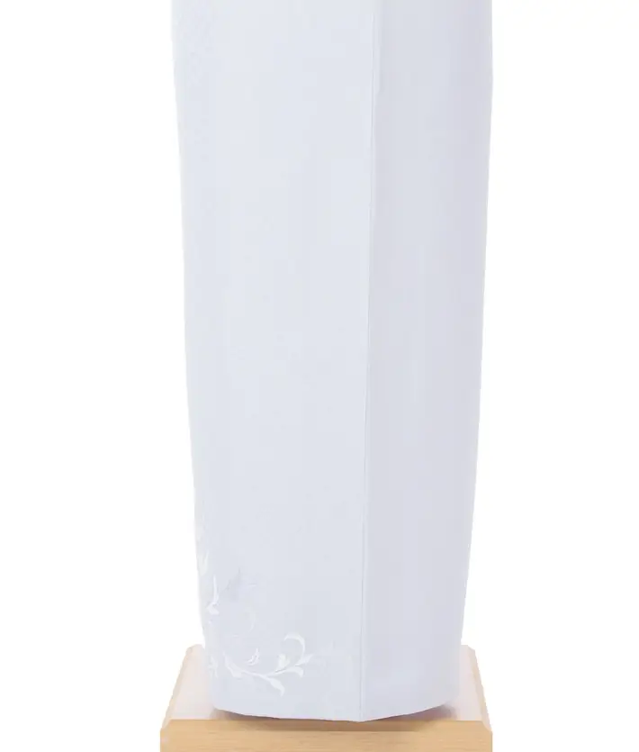 桂由美 訪問着ﾚ ﾝﾀﾙ 銀彩 白上げ 青 8AD688