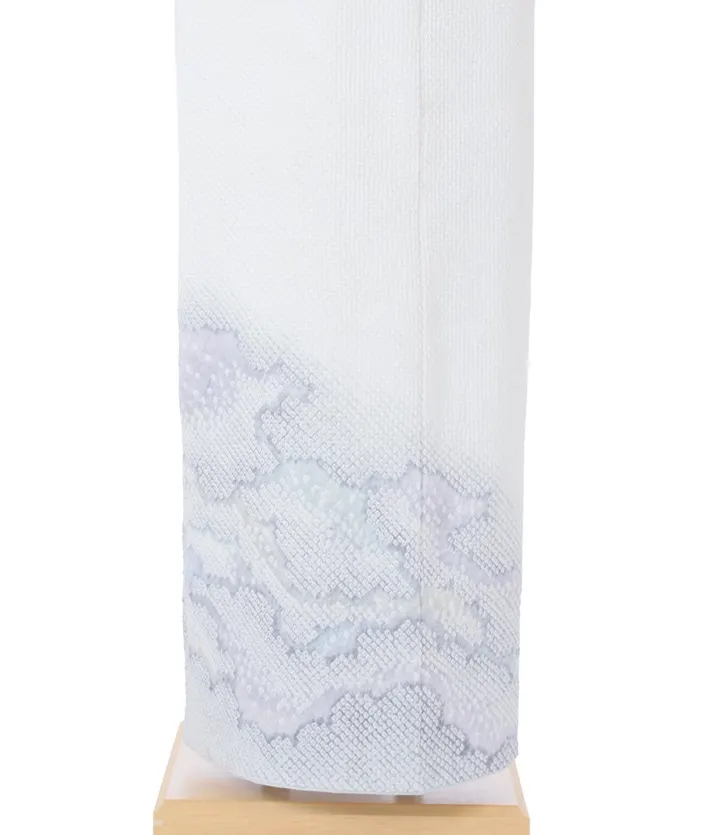 総絞り 訪問着ﾚ ﾝﾀﾙ 藤娘きぬたや 薄グレー 8AD689