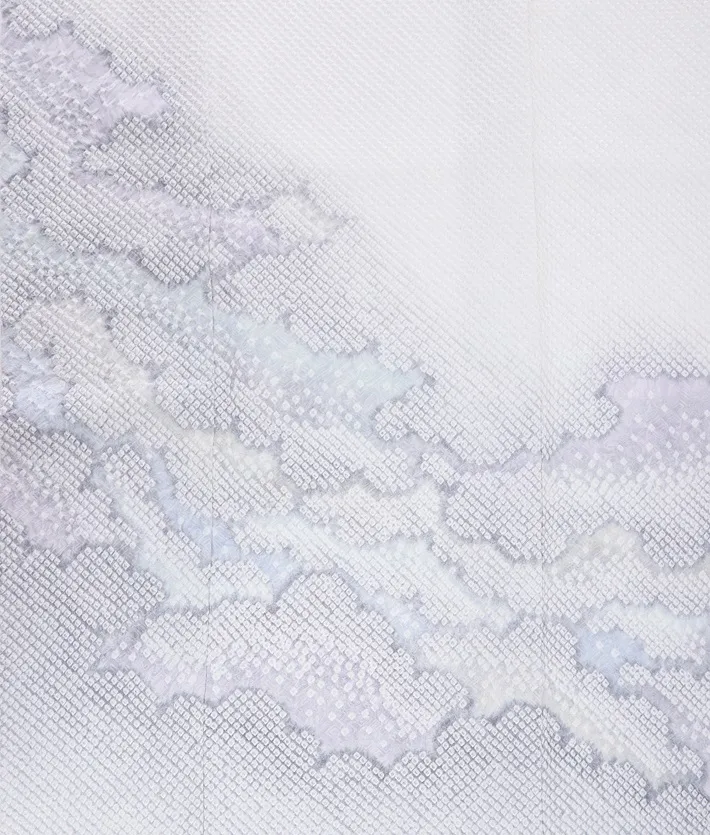 総絞り 訪問着ﾚ ﾝﾀﾙ 藤娘きぬたや 薄グレー 8AD689