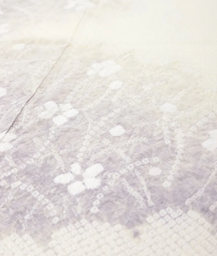 総絞り 訪問着ﾚ ﾝﾀﾙ 藤娘きぬたや アイボリー 8AD690