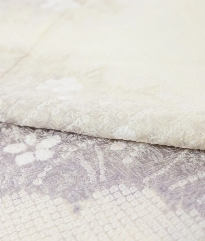 総絞り 訪問着ﾚ ﾝﾀﾙ 藤娘きぬたや アイボリー 8AD690